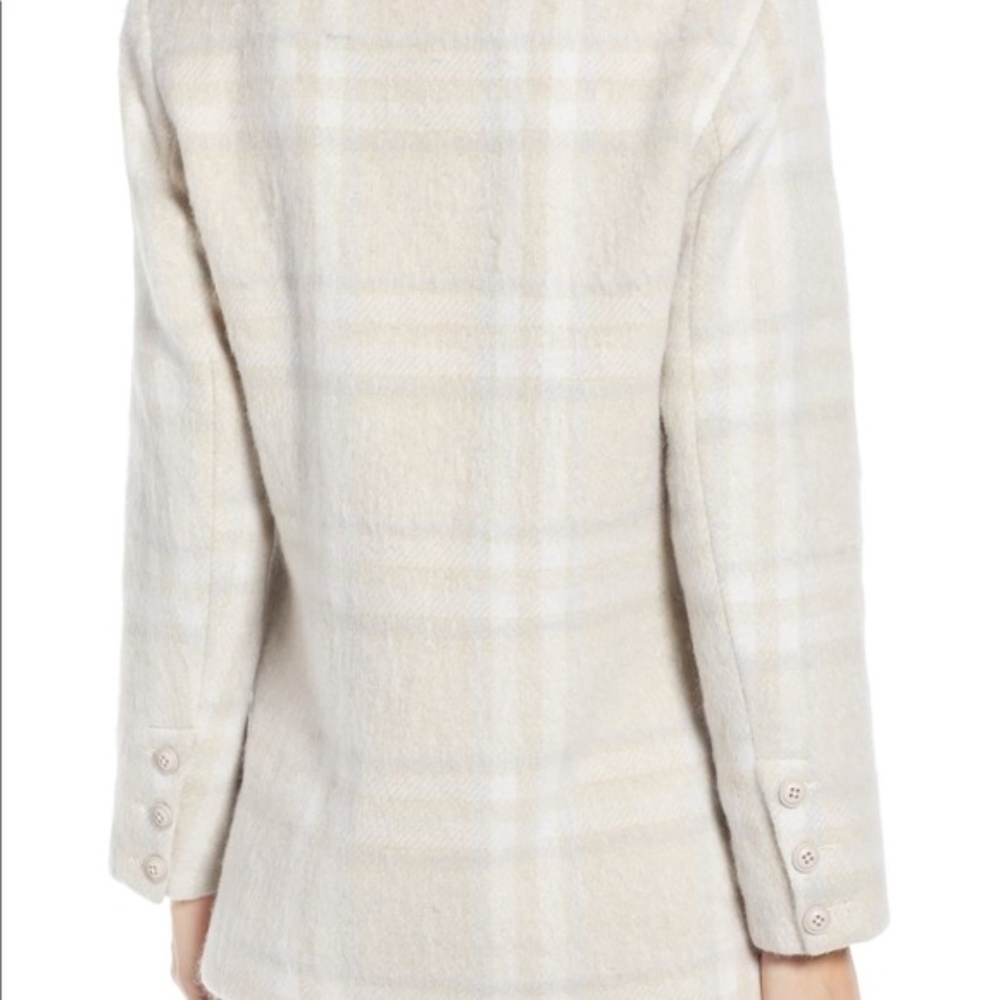 Something Navy Double Breasted Plaid Jacket
